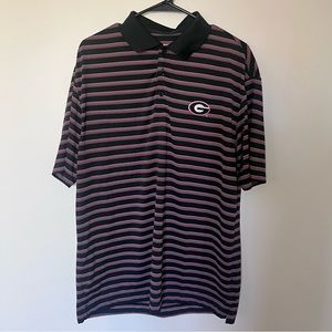 Nike Golf Georgia Bulldogs Men Large Fit Dry Striped Polo